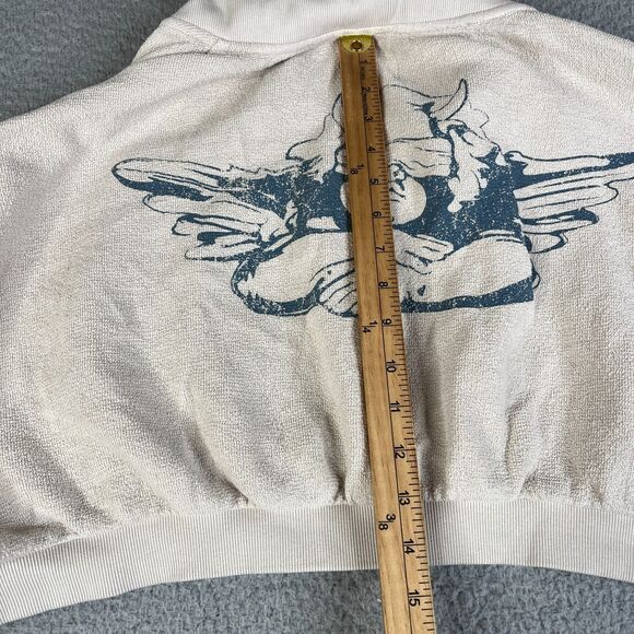 Boys Lie Sweatshirt Womens L/XL Cropped Baggy Floral Angel Sweater Double Sided - Picture 8 of 13